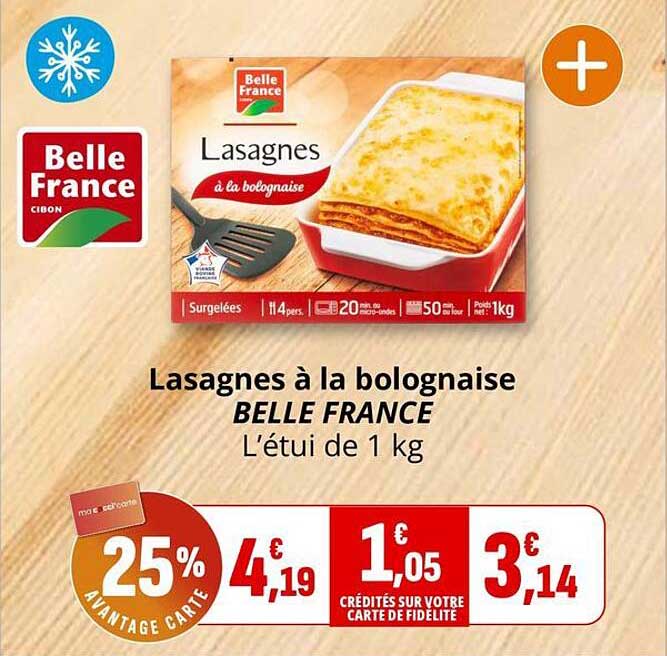 Lasagnes à la bolognaise BELLE FRANCE L'étui de 1 kg