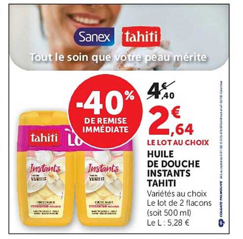 LE LOT AU CHOIX HUILE DE DOUCHE INSTANTS TAHITI