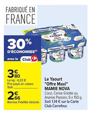 Le Yaourt "Offre Maxi" MAMIE NOVA