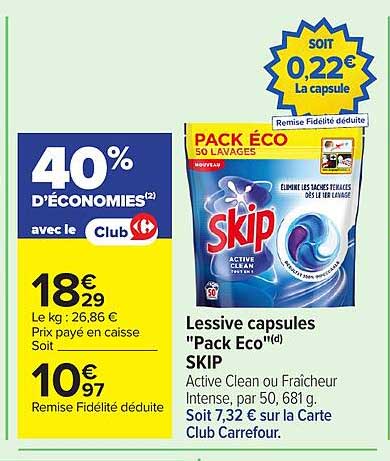 Lessive capsules "Pack Eco" SKIP