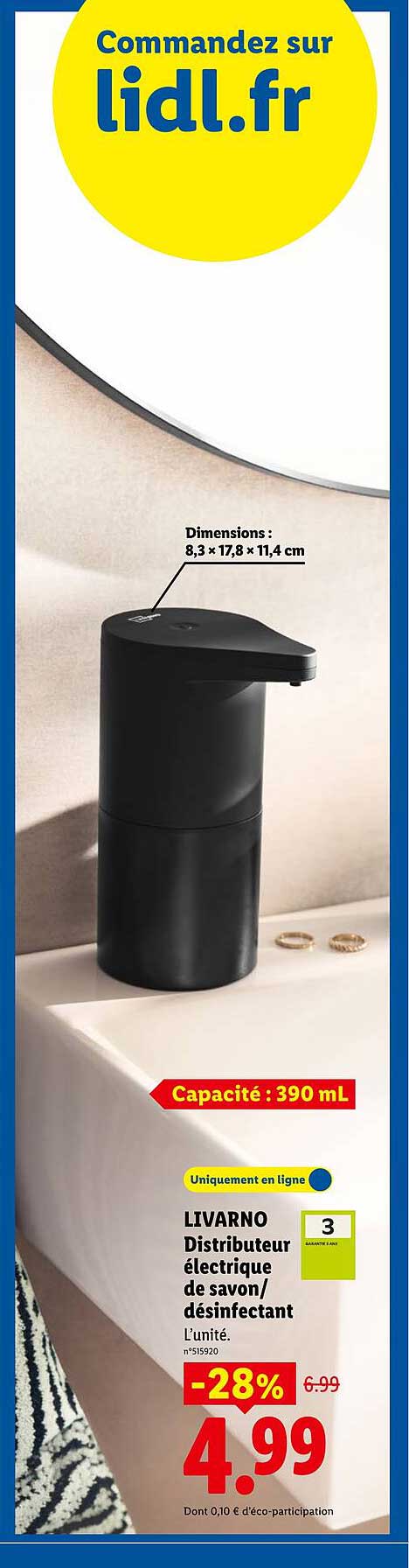 LIVARNO Distributeur électrique de savon/désinfectant