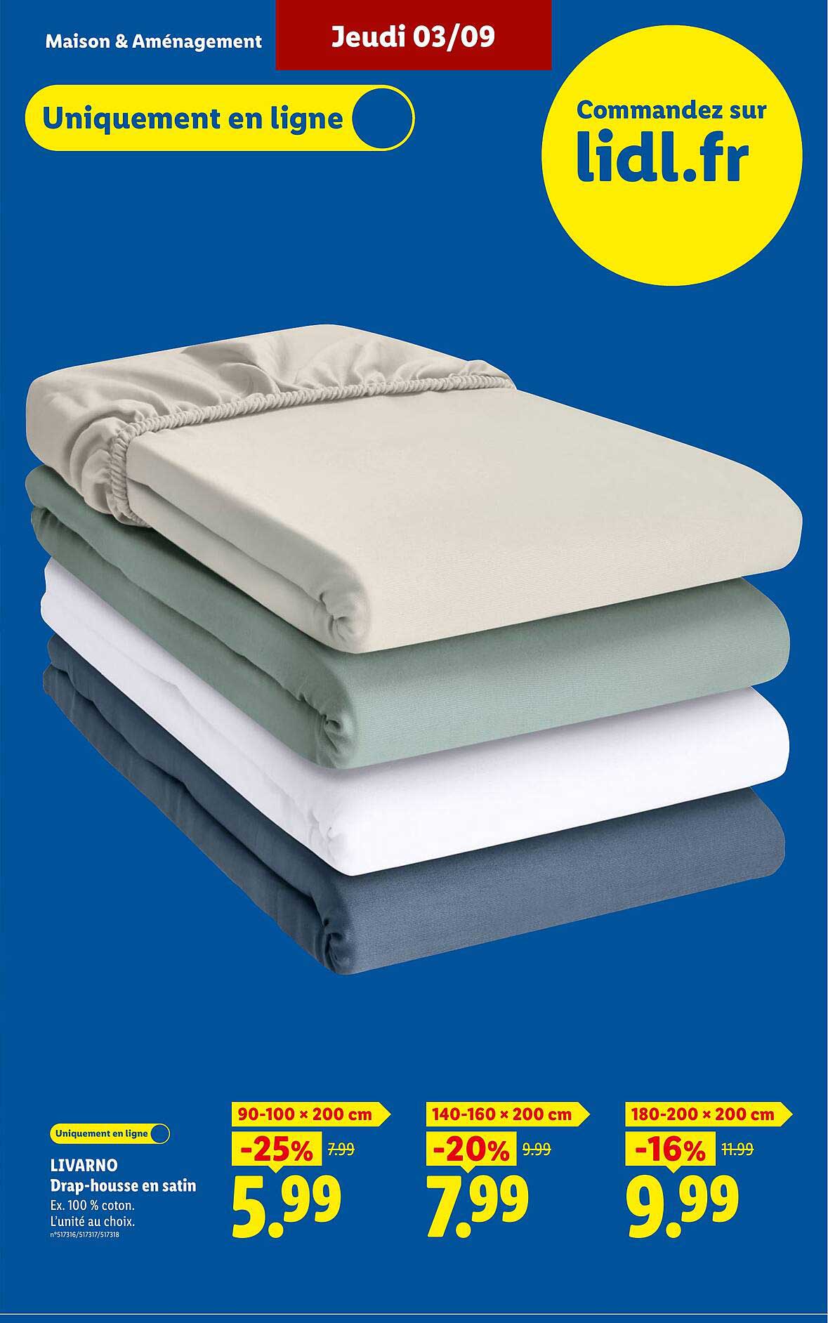 LIVARNO Drap-housse en satin