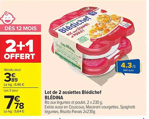 Lot de 2 assiettes Blédichef BLÉDINA