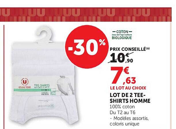 LOT DE 2 TEE-SHIRTS HOMME