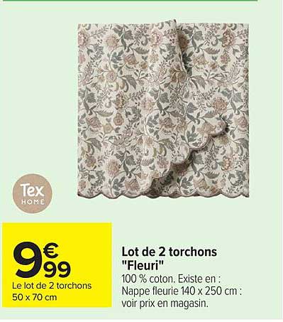 Lot de 2 torchons "Fleuri"