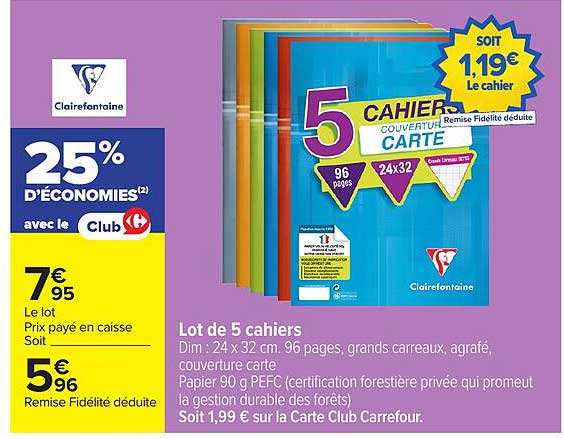 Lot de 5 cahiers