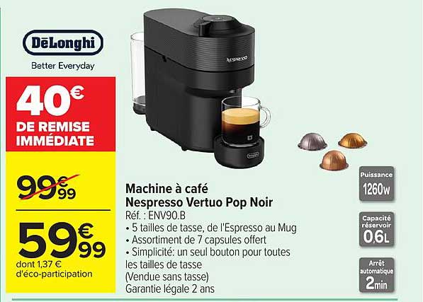 Machine à café Nespresso Vertuo Pop Noir