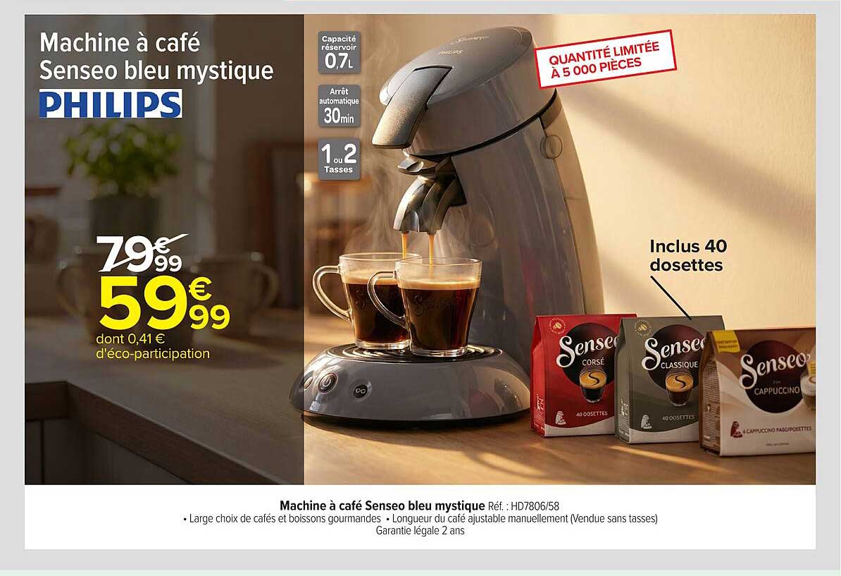 Machine à café Senseo bleu mystique PHILIPS