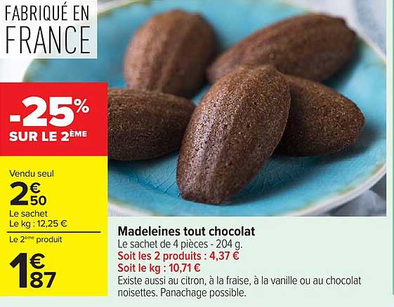 Madeleines tout chocolat