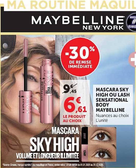MASCARA SKY HIGH OU LASH SENSATIONAL BODY MAYBELLINE