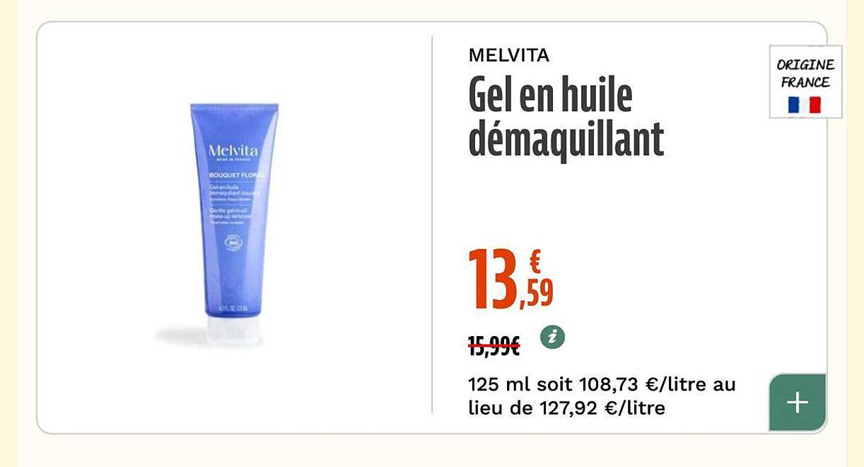 MELVITA Gel en huile démaquillant
