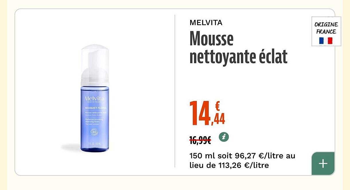 MELVITA Mousse nettoyante éclat