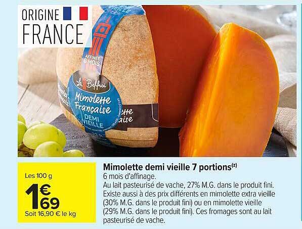 Mimolette demi vieille 7 portions