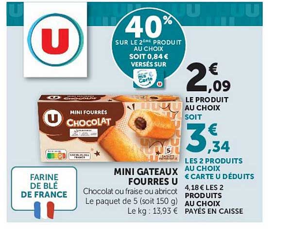 MINI GATEAUX FOURRES U