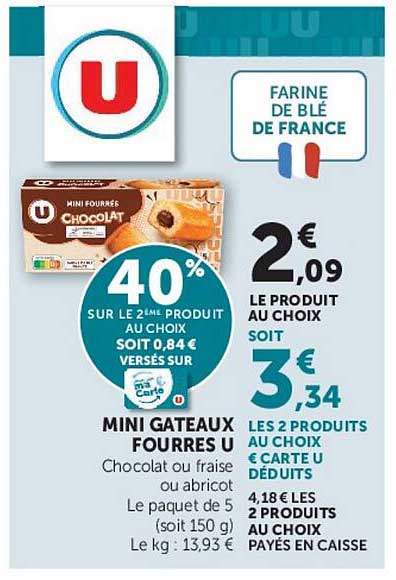 MINI GATEAUX FOURRES U