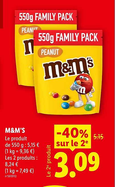 M&M'S -40% sur le 2e produit