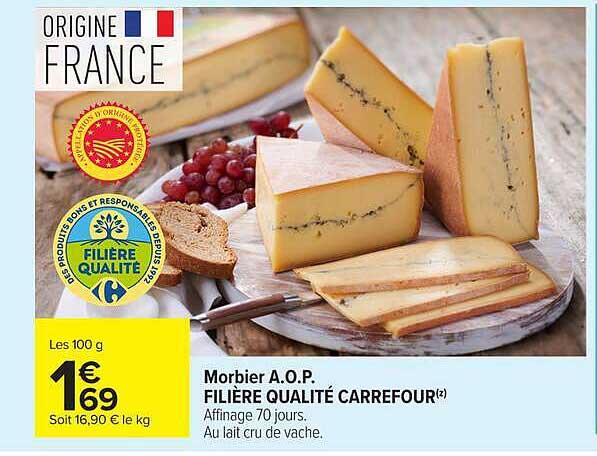 Morbier A.O.P. FILIÈRE QUALITÉ CARREFOUR