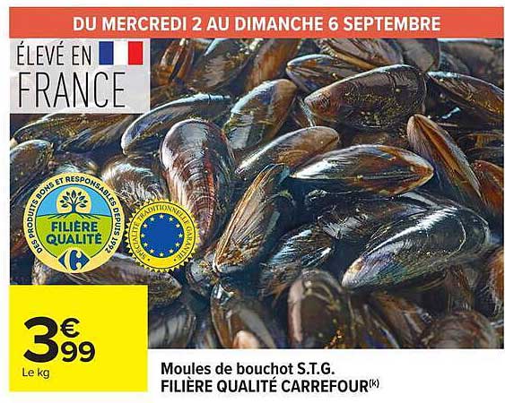 Moules de bouchot S.T.G. FILIÈRE QUALITÉ CARREFOUR