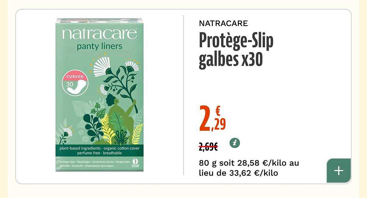 NATRACARE Protège-Slip galbes x30