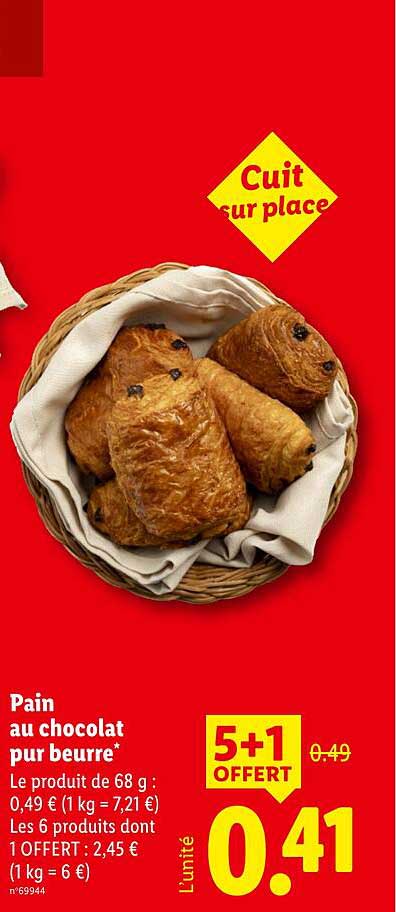 Pain au chocolat pur beurre*