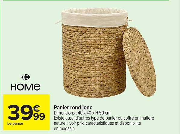 Panier rond jonc