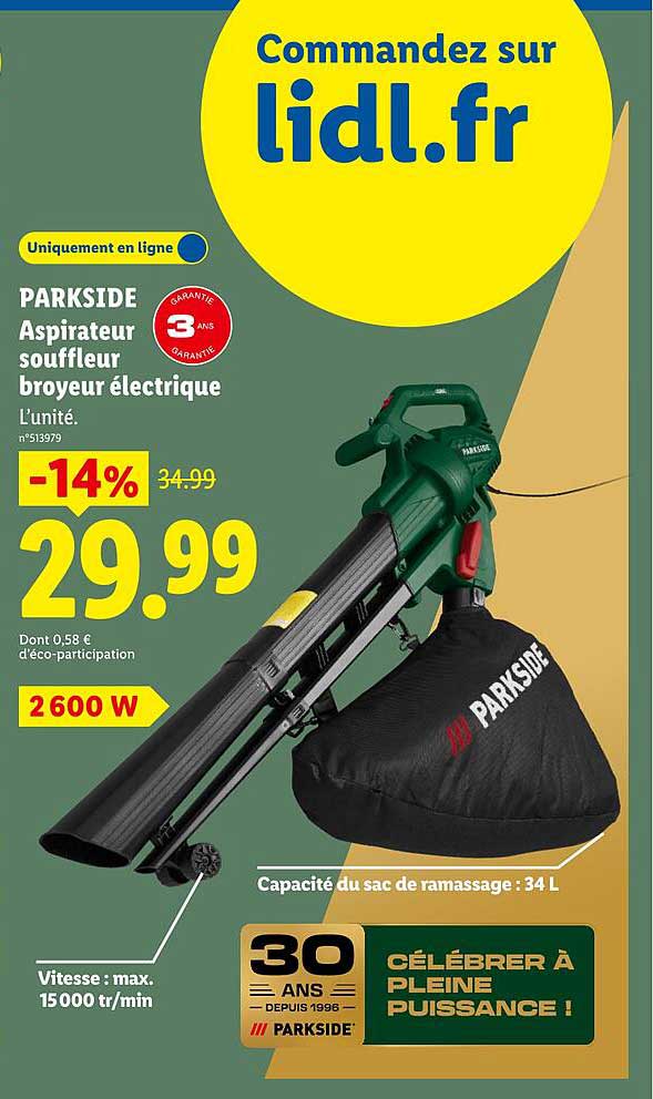 PARKSIDE Aspirateur souffleur broyeur électrique