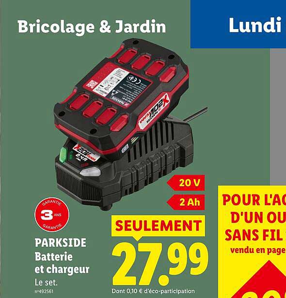 PARKSIDE Batterie et chargeur Le set.