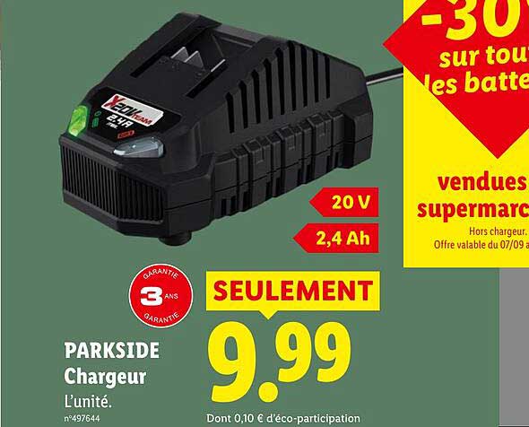 PARKSIDE Chargeur L’unité.