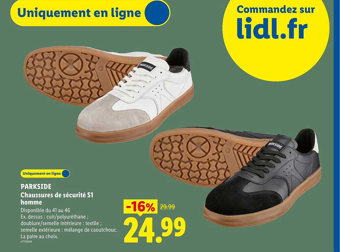 PARKSIDE Chaussures de sécurité S1 homme