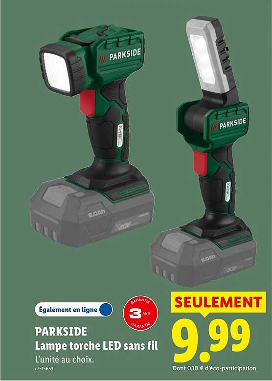PARKSIDE Lampe torche LED sans fil L'unité au choix.