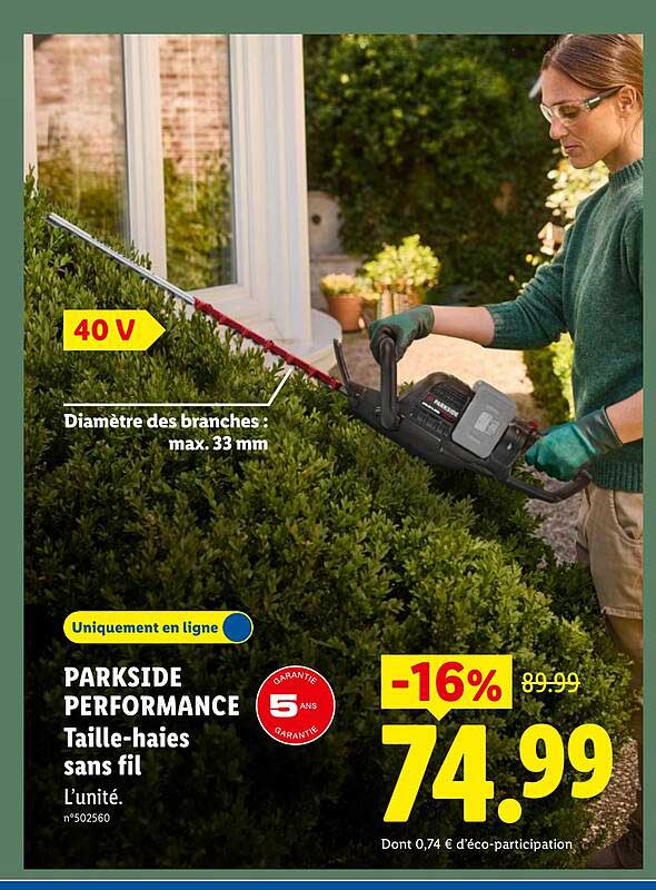 PARKSIDE PERFORMANCE Taille-haies sans fil