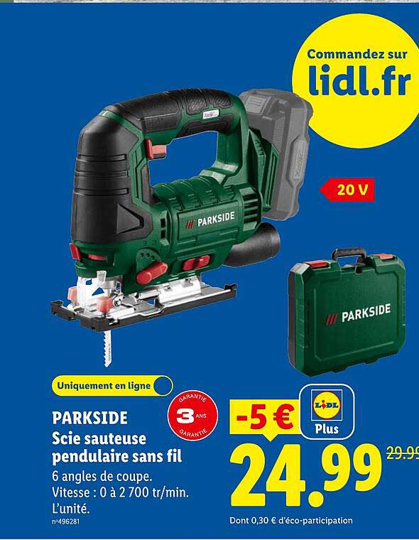 PARKSIDE Scie sauteuse pendulaire sans fil