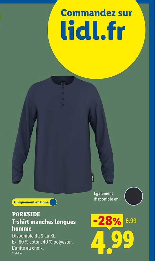 PARKSIDE T-shirt manches longues homme