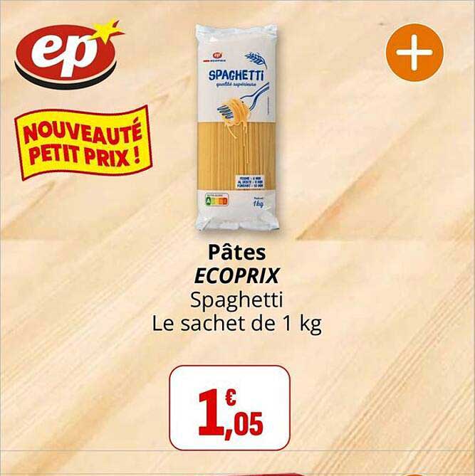 Pâtes ECOPRIX Spaghetti Le sachet de 1 kg