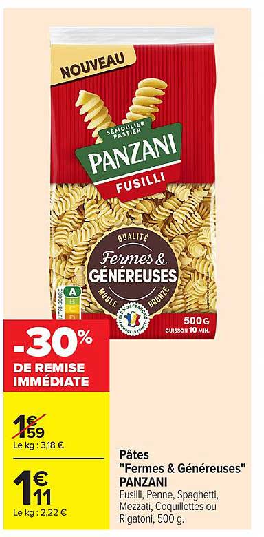 Pâtes "Fermes & Généreuses" PANZANI