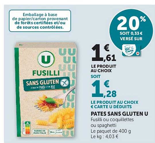 PÂTES SANS GLUTEN U