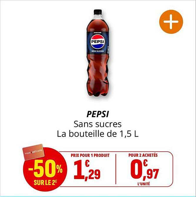 PEPSI Sans sucres La bouteille de 1,5 L
