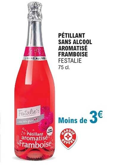 PÉTILLANT SANS ALCOOL AROMATISÉ FRAMBOISE FESTALIE 75 cl.