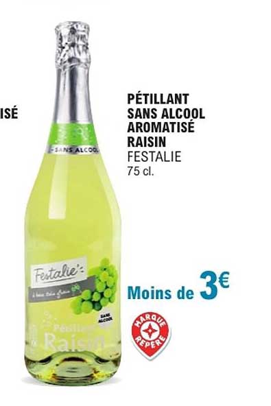 PÉTILLANT SANS ALCOOL AROMATISÉ RAISIN FESTALIE 75 cl.