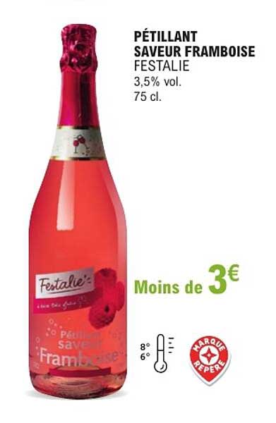 PÉTILLANT SAVEUR FRAMBOISE FESTALIE 3,5% vol. 75 cl.