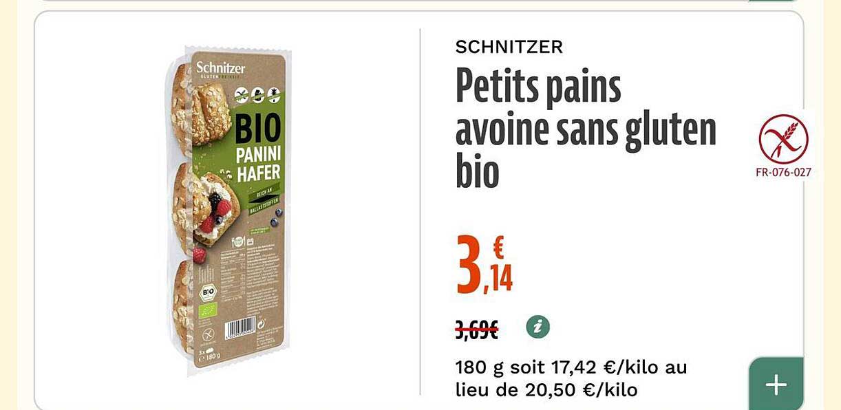 Petits pains avoine sans gluten bio