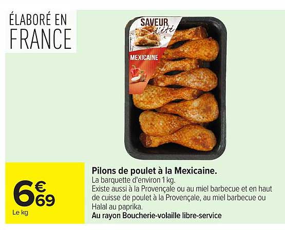 Pilons de poulet à la Mexicaine.