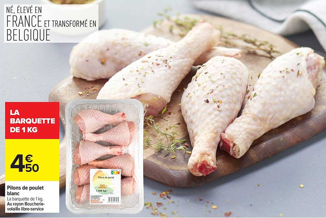 Pilons de poulet blanc