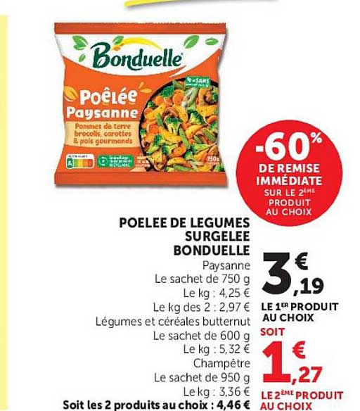 POELEE DE LEGUMES SURGELEE BONDUELLE