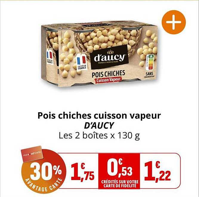Pois chiches cuisson vapeur D’AUCY