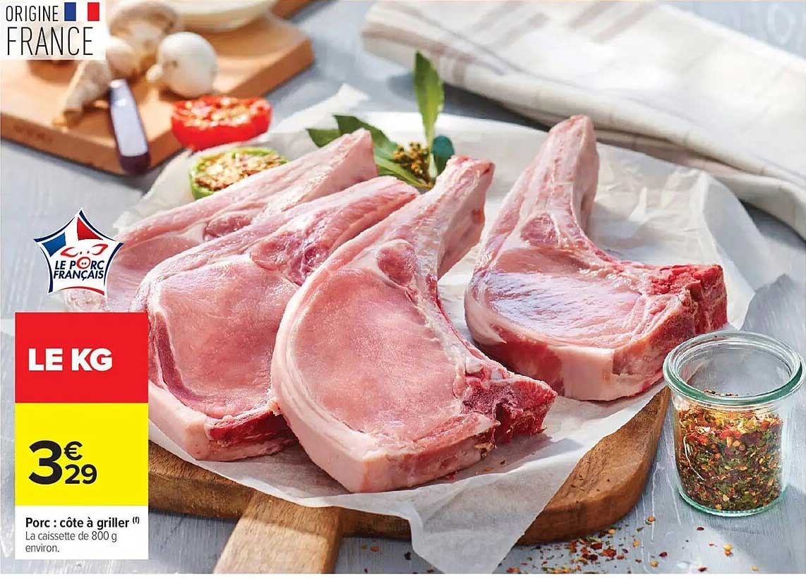 Porc : côte à griller (1)