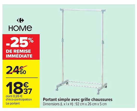 Portant simple avec grille chaussures