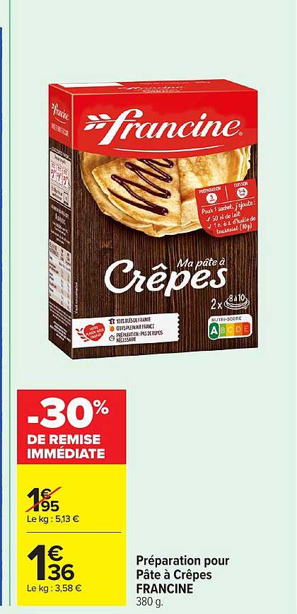 Préparation pour Pâte à Crêpes FRANCINE 380 g