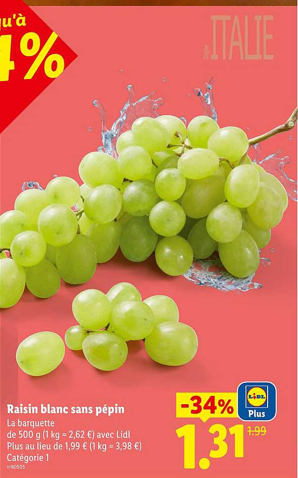 Raisin blanc sans pépin