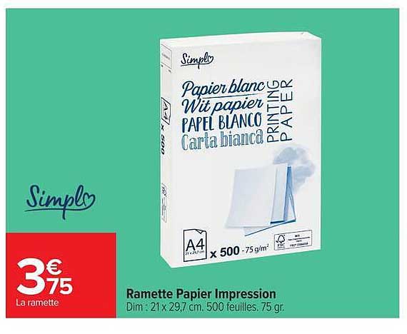 Ramette Papier Impression